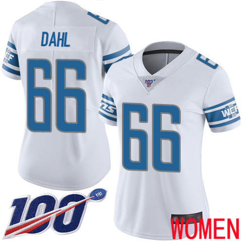 Detroit Lions Limited White Women Joe Dahl Road Jersey NFL Football #66 100th Season Vapor Untouchable->women nfl jersey->Women Jersey